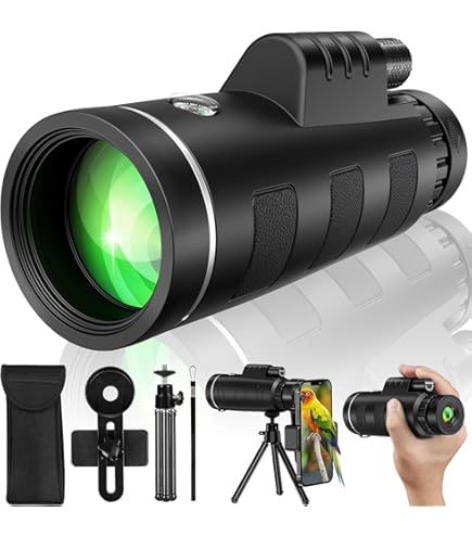 Kicucn スマホ望遠レンズ 単眼望遠鏡 高倍率 スマホレンズ 【36倍、138g小型軽量、手持ち三脚付属、高級Bak4プリズム 高透過率】 片手操 Amazon | Kicucn スマホ望遠レンズ 単眼望遠鏡 高倍率 スマホレンズ